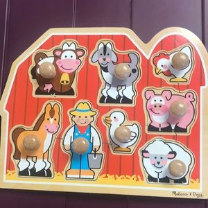 Chunky wooden Mellissa and Doug farm puzzle